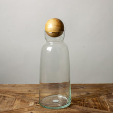 Load image into Gallery viewer, Glass &amp; Mango Wood Decanter, Tall
