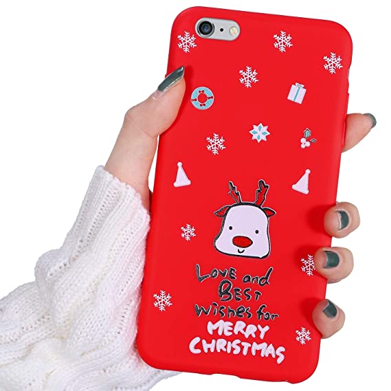 Immagini Natale Per Iphone 6.Hpory Custodia Iphone 6 Cover Iphone 6s Natale Serie Del Fiocco Di Kelisfashion