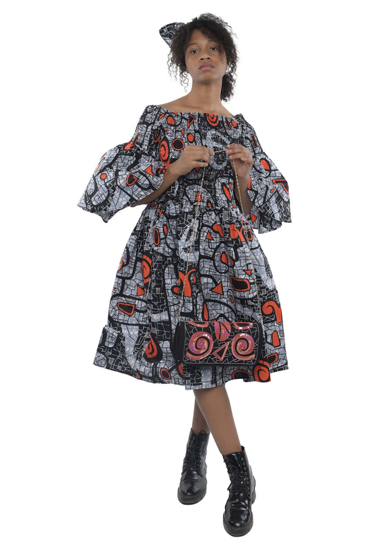 Ankara Long Smoked Dress – Satsuma African Clothing