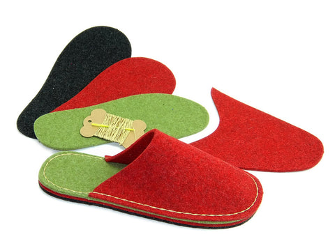 sewn felt slippers