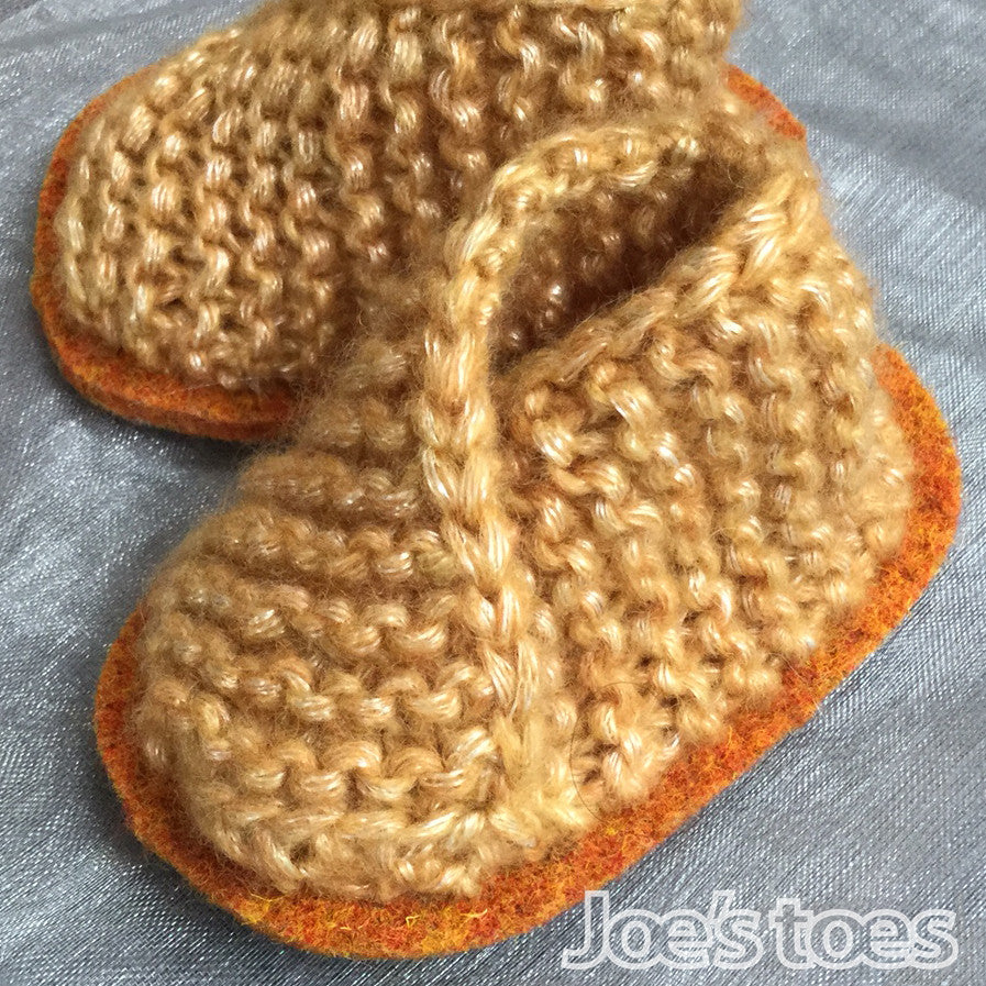 gold baby slippers