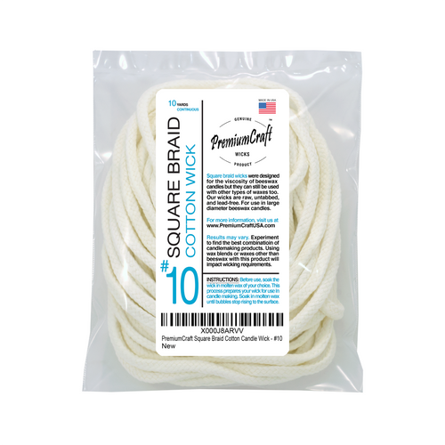 PremiumCraft Square Braid Cotton Candle Wick #6