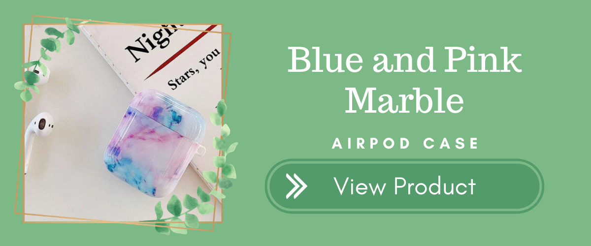 Blue and Pink Marble AirPods Case