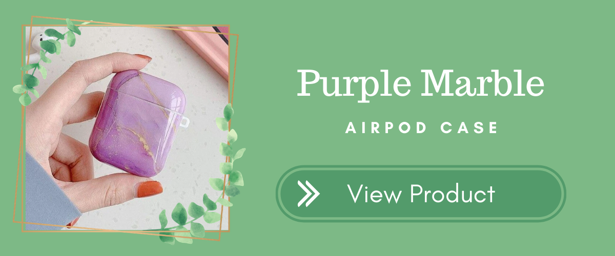 Purple Marble AirPods Case