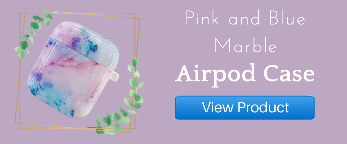 Pink and Blue Marble AirPods Case