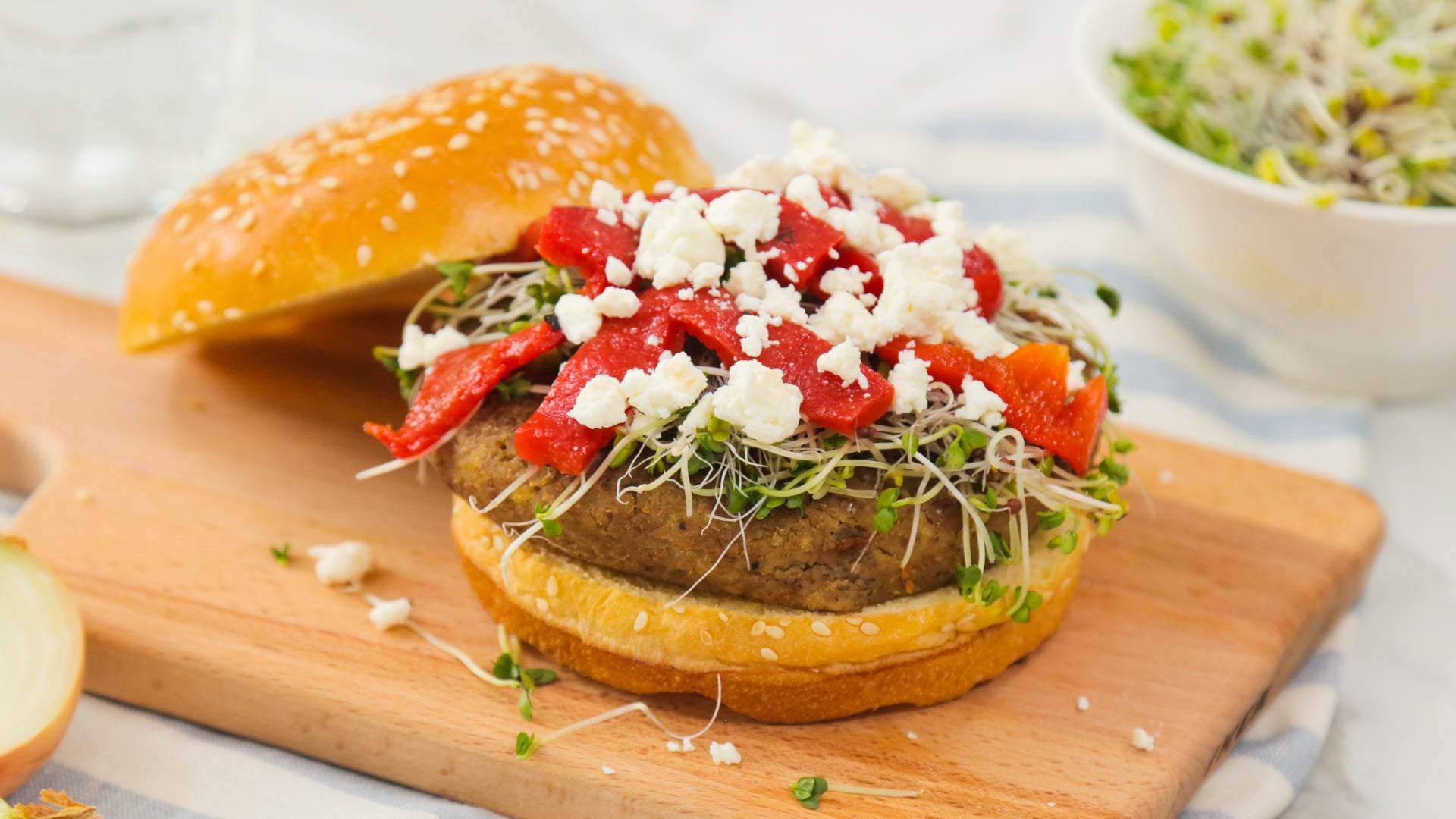 Caramelized Onion Lentil Burger