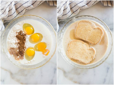 Step by step 1 and 2 how to make french toast