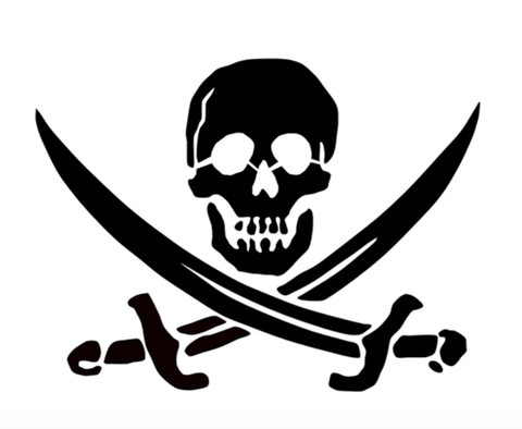 Candy looters beware!! The Jolly Roger looms near. This fun skull and crossbones design is especially fun for pirate-loving folks.