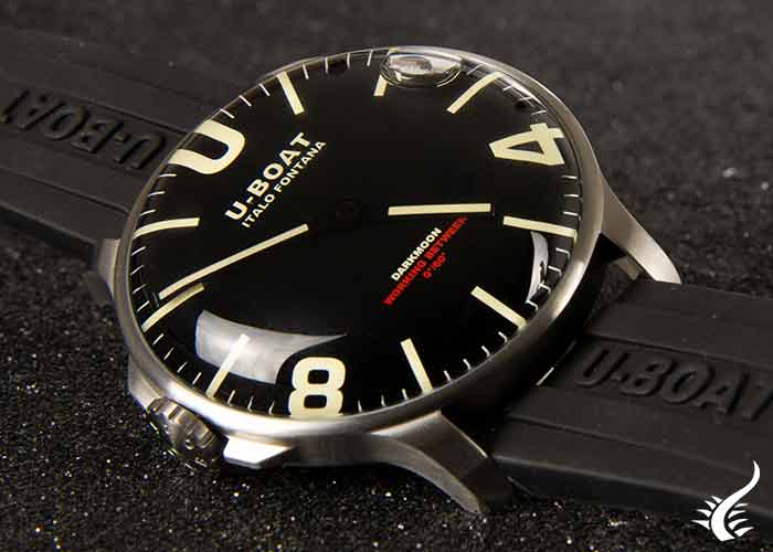 Montre à Quartz U-Boat Capsoil Darkmoon 44 IPB, Noir, 44 mm, Silicone, 8464