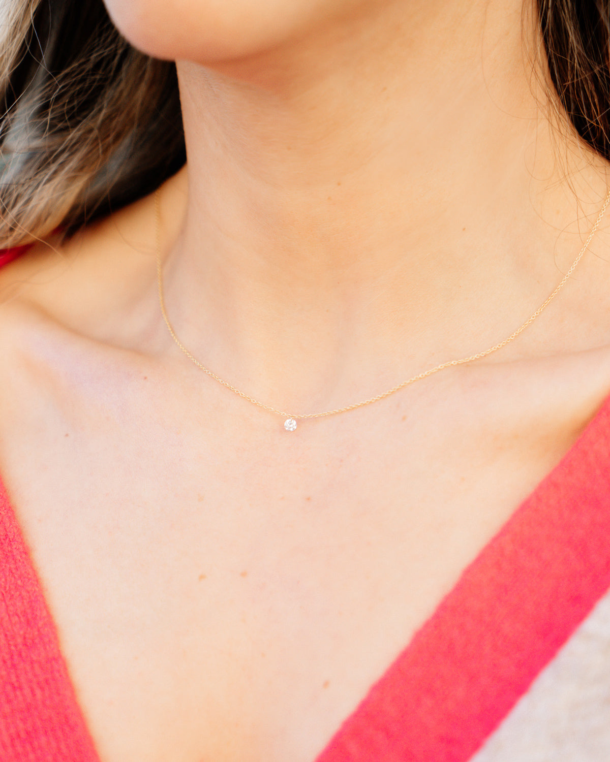 Elegant Floating Pear Diamond Necklace | Customized Necklace