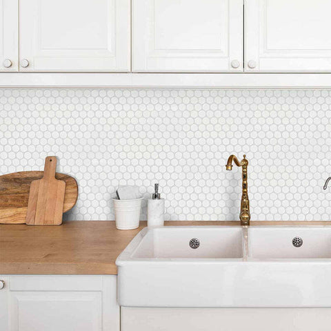 Mosaic wall tiles in kitchen