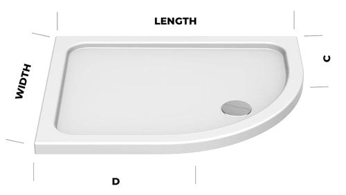 deluxe offset quadrant shower tray