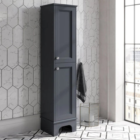 Tall bathroom cabinet maximising vertical space in small bathroom