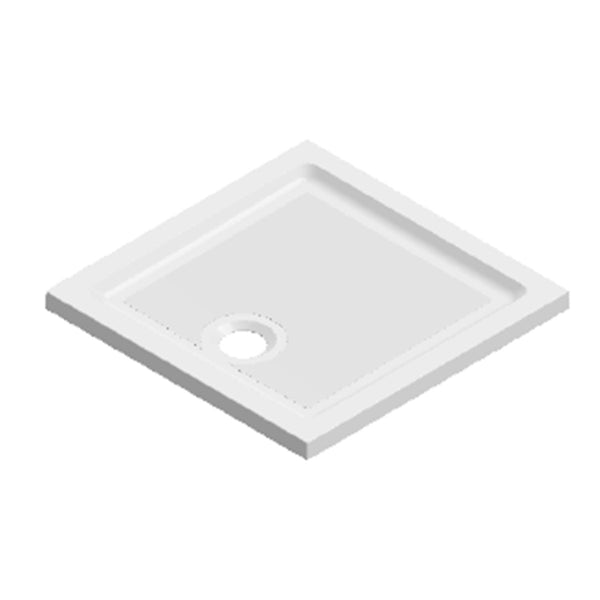 Crosswater Vito 25mm Dolomite Stone Resin Rectangular Shower Tray with  Linear Waste Position