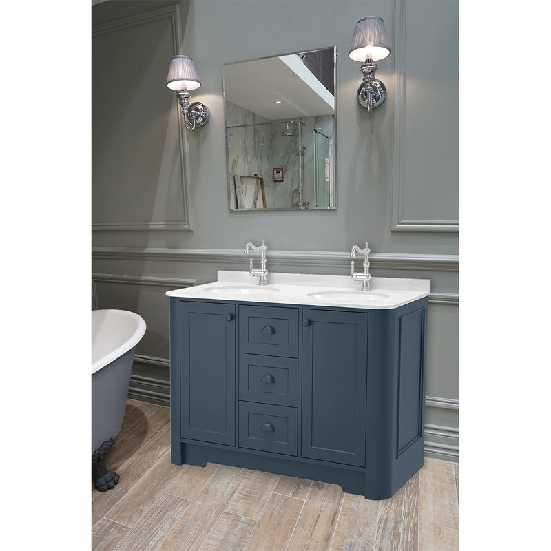 Shrewsbury 1200 Double Basin Floor Standing Vanity Unit With Carrara M Deluxe Bathrooms