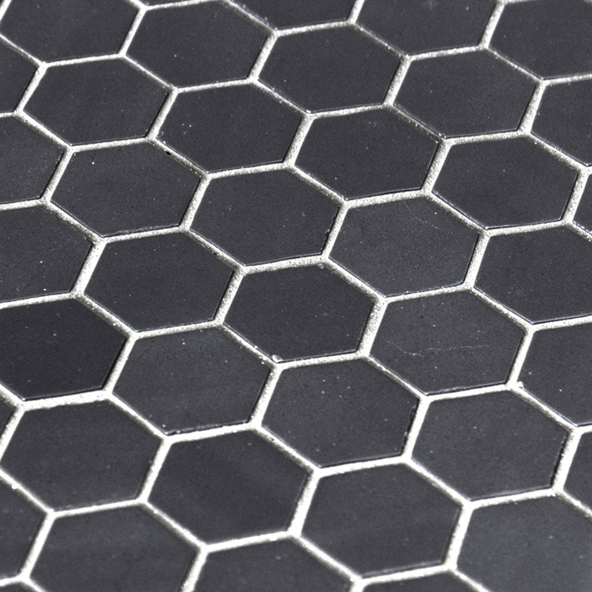 Deluxe Flower Black Hexagon Mosaic Porcelain Tile 30x29cm Matte Deluxe Bathrooms 8623