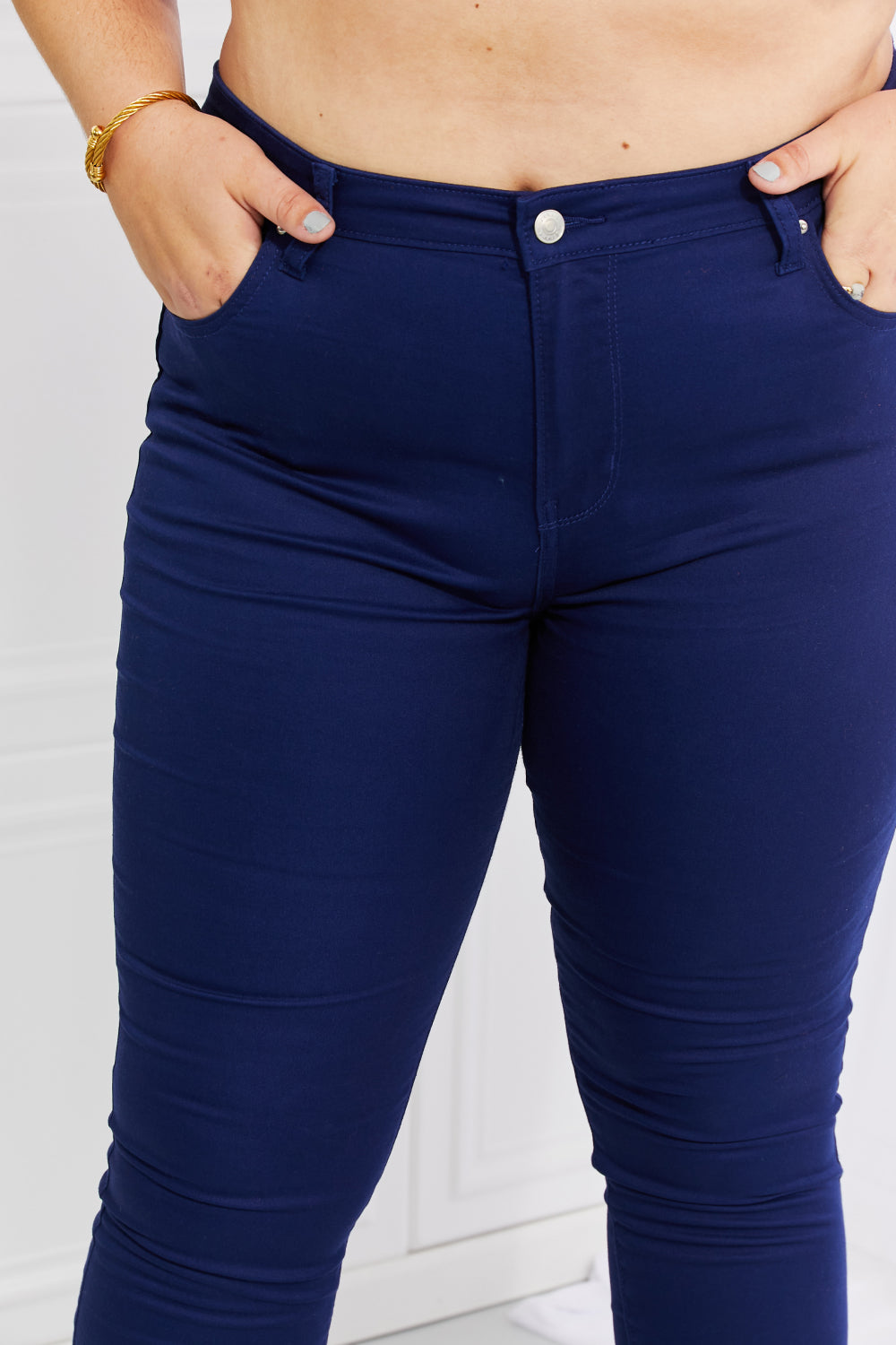 Reg/Plus Cropped High-Rise Navy Skinny Jeans