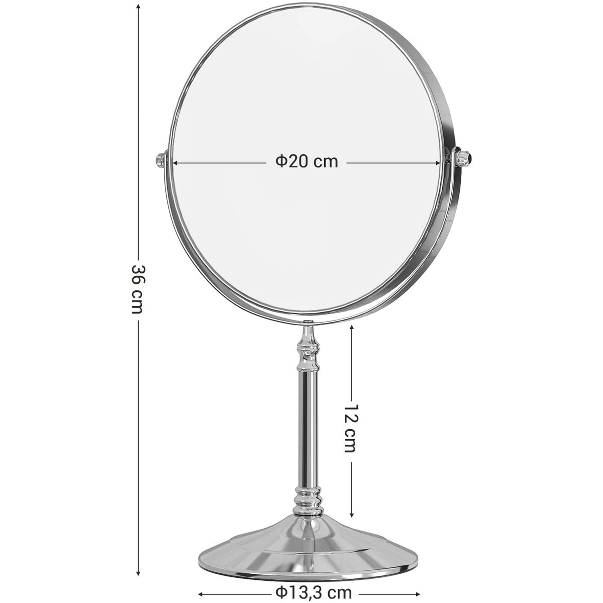 Grootste Glimp Respect 10 x Vergrotingsspiegel - 360° Draaibaar - Cosmeticaspiegel - Ronde Spiegel  - Diameter 20 cm