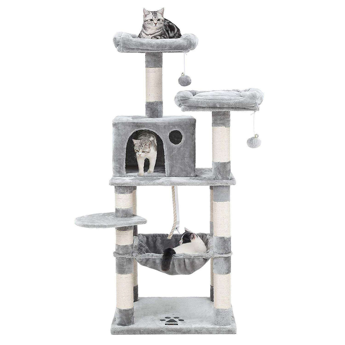 erwt Afhankelijk Condenseren Nancy's Cathlamet Kattenboom - Krabpaal - Klimboom voor katten - Kat Toren  met grot - Lichtgrijs