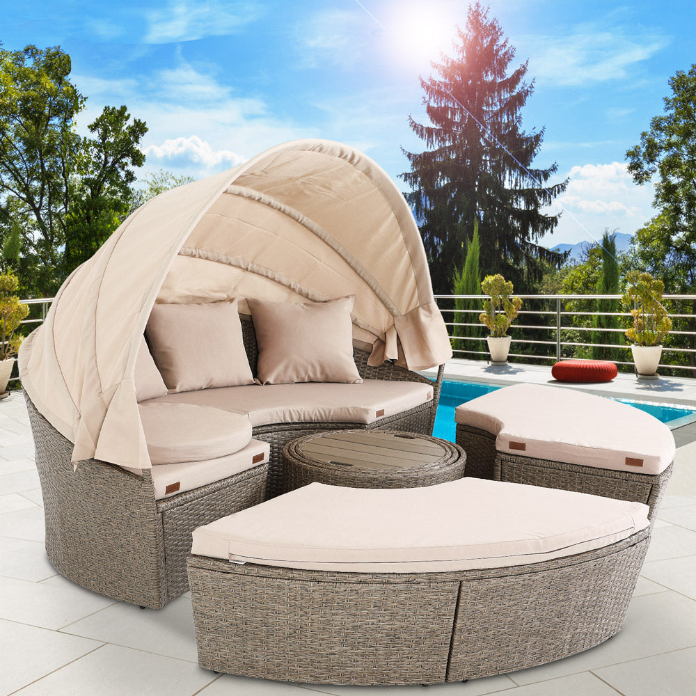 Nancy's Emerson Zonneeiland Lounge Met Zonnekap Terras Tuin