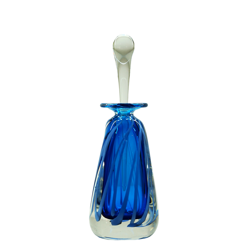 small blue perfume bottle