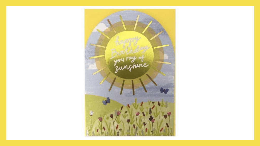 Pantone Colors of the Year for 2021 Ultimate Gray and Illuminating Happy Birthday You Ray Of Sunshine Card by Raspberry Blossom