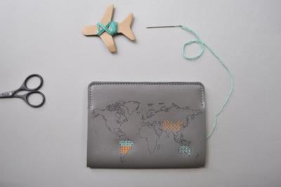 Stitch Passport Cover - Grey Chasing Threads