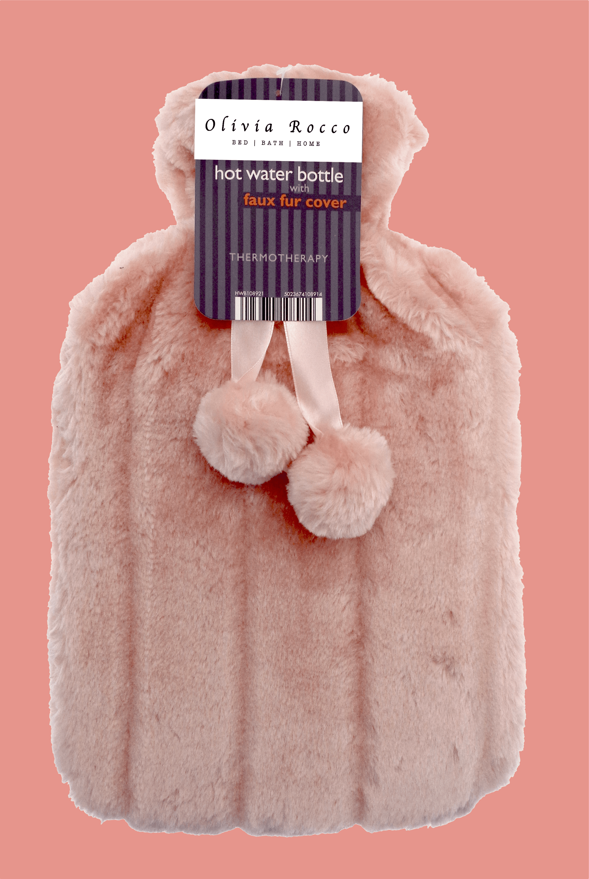 Pom Pom Cuddly Faux Fur Cover With Large Hot Water Bottle Set By OLIVIA  ROCCO, Luxuriously Soft Fluffy Fur Cover & Natural Rubber Water Bottle With  2L Capacity