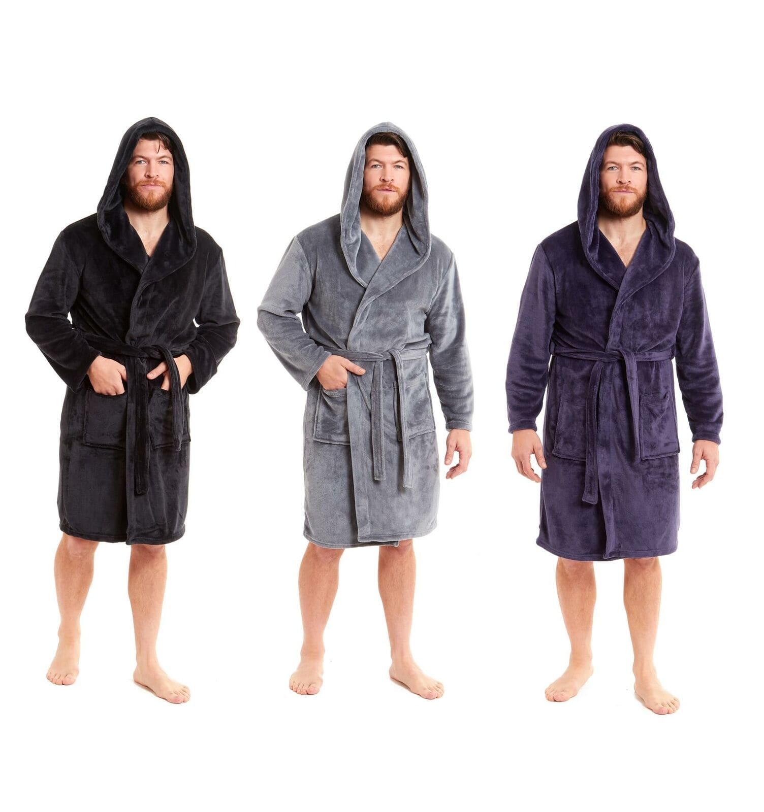 Men Wrap Robe Long Sleeve Dressing Gown Mens Teddy Fleece Sleeping Soft |  eBay