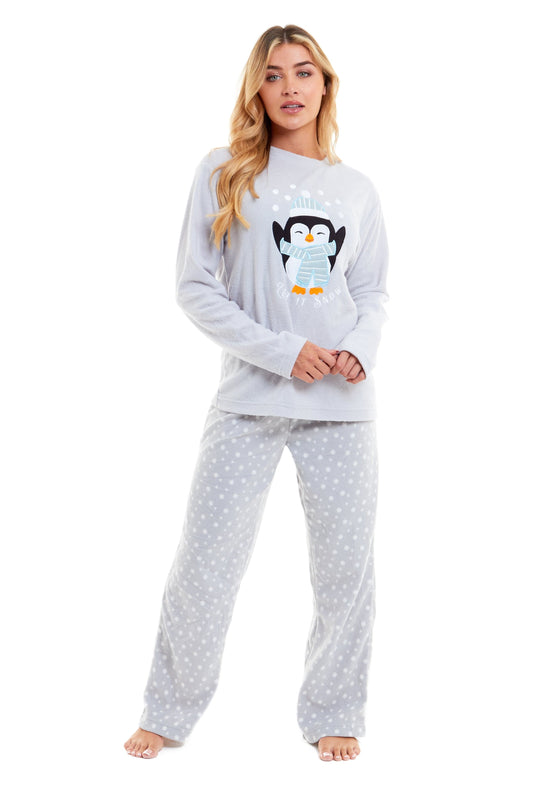 Women's Reindeer Polar Fleece Pyjama Set, Ladies PJ Christmas Gift – OLIVIA  ROCCO