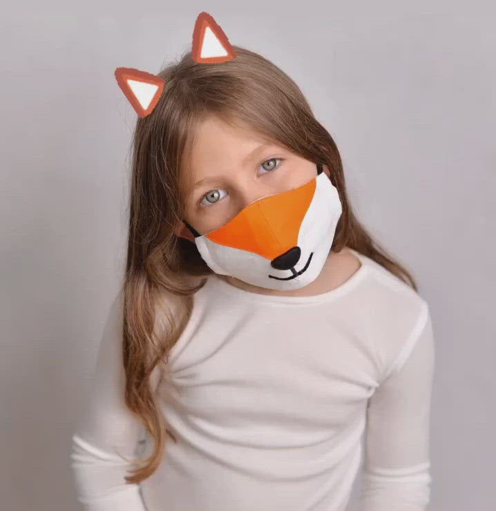 Fox Face Mask With Filter Pockets What Animal Are You Today