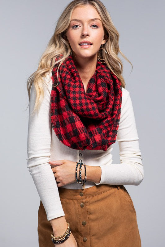 Red & Black Buffalo Plaid Infinity Scarf – The Sugarpine Boutique