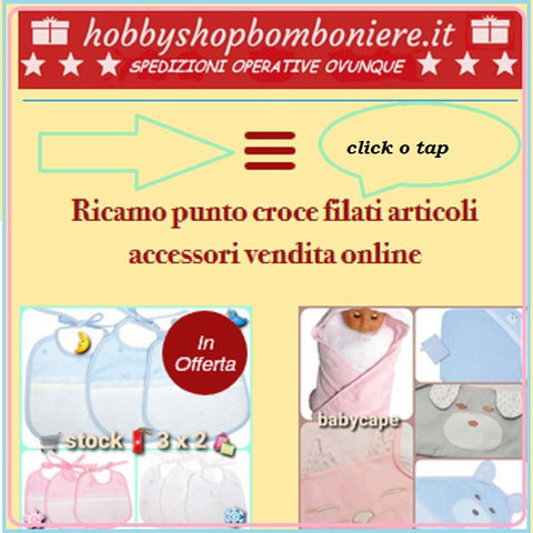 dove comprare bavaglini bambini per ricamo e punto croce in offerta su hobbyshopbomboniere