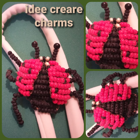 idee creare charms coccinella perline con fettuccia tubolare elastico Joy nastro cucito per bracciali collane