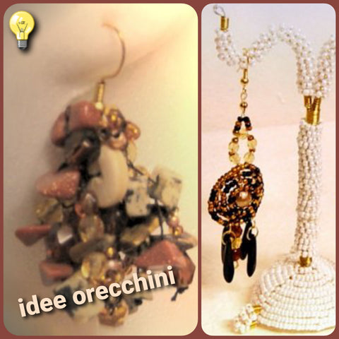 spunti creazione orecchini gioielli di bigiotteria con monachelle perle perline pietre