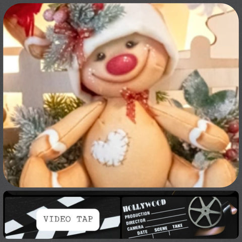 video tap ragù ginger pupazzo Natale Renkalik creare fai da te con panno stampato kraft 3D pannello