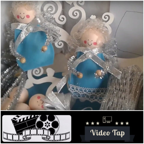 video tap bamboline angioletti Natale o bomboniere kit materiale creare fai da te feltro pannolenci
