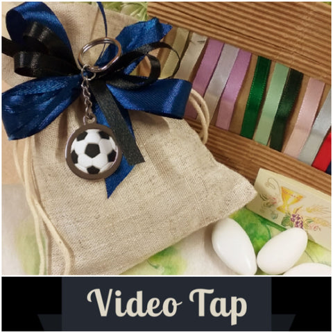 video tap dal laboratorio artigianale sacchettino confetti confezionato portachiavi pallone calcio