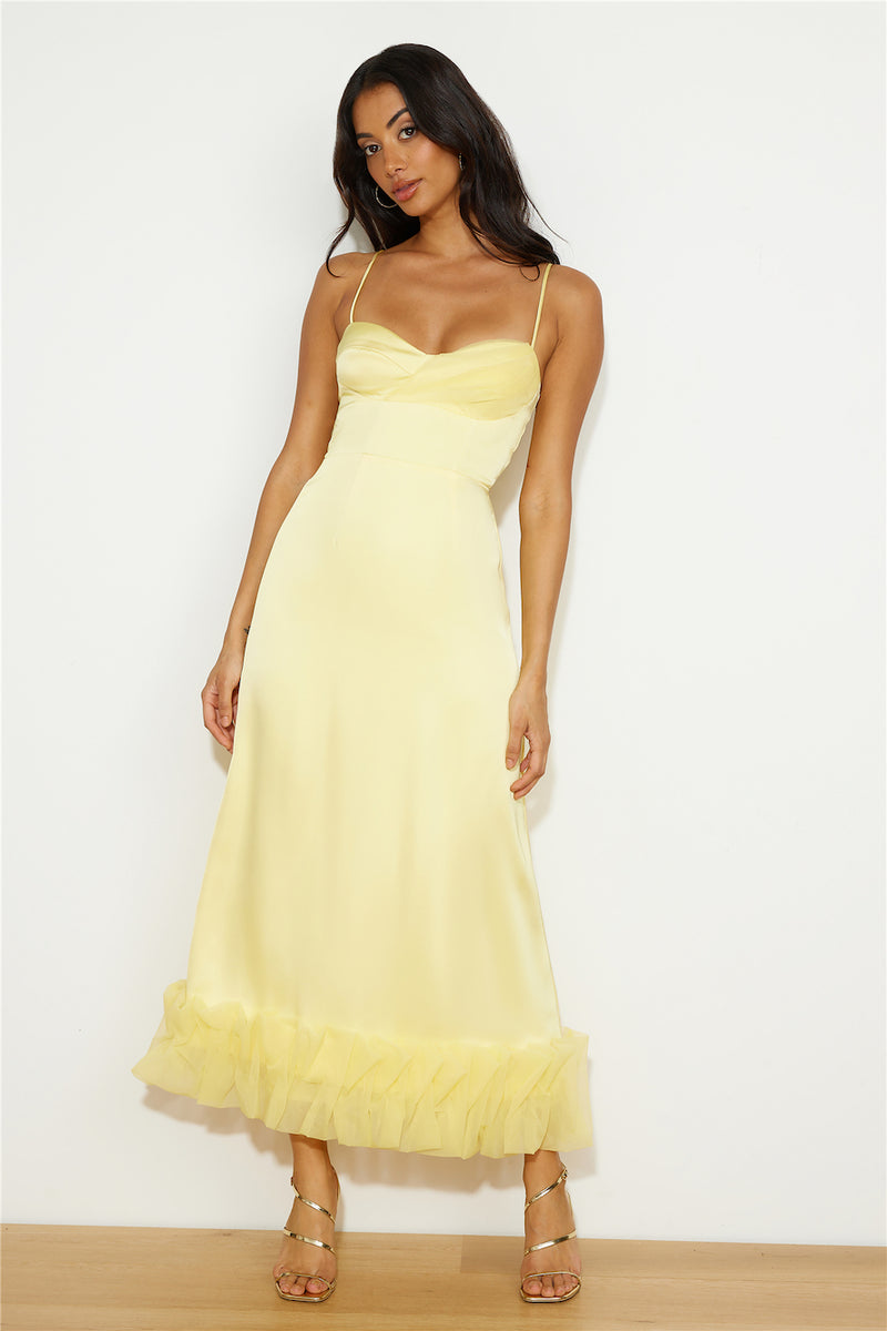 Yellow Halter Maxi Dress (Style Pantry)