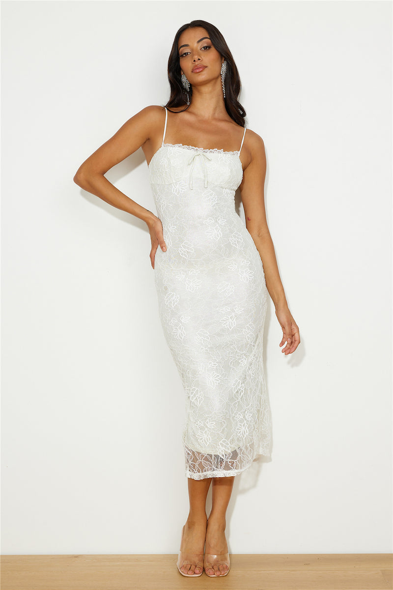 Soft Sweet Lace Maxi Dress White