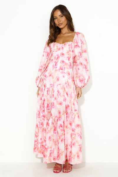 Up Dress Pink Maxi Washed Hello | Molly