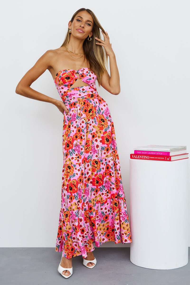 Speak To My Heart Midi Dress Pink | Hello Molly