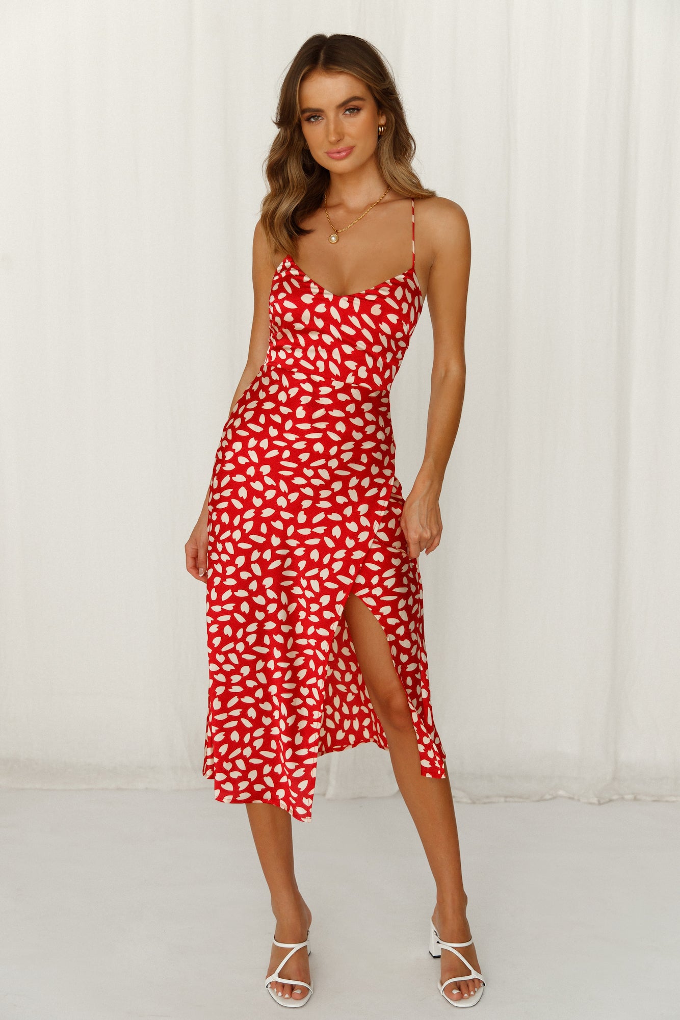 Top Of The Charts Midi Dress Red | Hello Molly