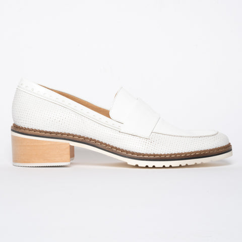 Pinto di Blu brand Serina loafer in White patent and leather