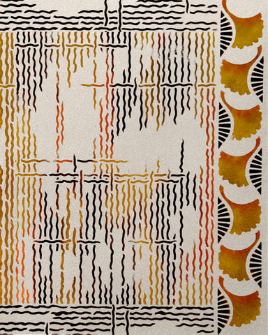 This is the Lattice Stencil designed by April Sproule for painting fabric and mixed media art.