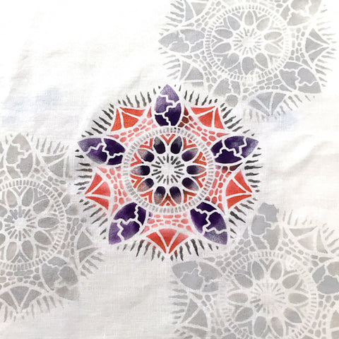 This wonderful mandala STencil is from Sproule Studios.