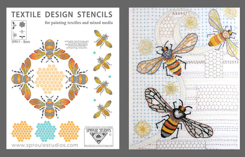 Bee Stencil and Bee Embroidery kit from Sproule Studios