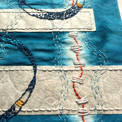 How to hand stitch paper to fabric, April Sproule