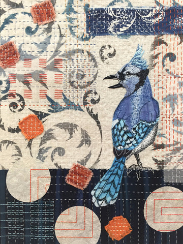 Blue Jay Collage workshop by April Sproule