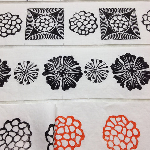 Block Printing on Fabric workshop with April Sproule.